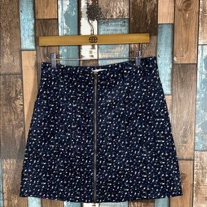 Chance Navy Floral Mini Skirt with Zipper